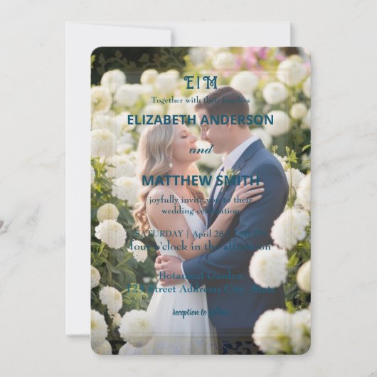 Elegante Foto-Hochzeitsfeiern Einladung (Vorderseite)