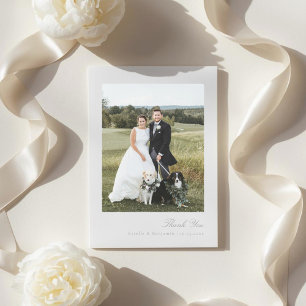 Elegante Foto-Hochzeitspaare Dankeskarte