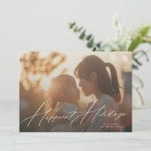 elegante Foto-Kalligraphie glücklich Feiertagskarte (Stehend Vorderseite)