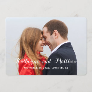 Elegante Foto-Karte des Skript- Save the Date