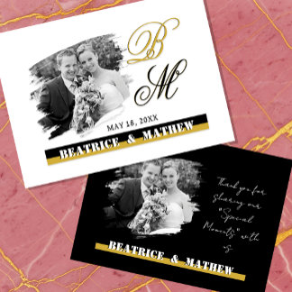 Elegante Foto-Karte für Hochzeiten, Dankeschön-Kar Visitenkarte