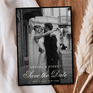 Elegante Foto-Old-Money-Hochzeit Save The Date