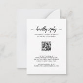 Elegante Foto QR Code Wedding Mini RSVP Karte (Vorderseite)