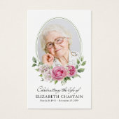 Elegante Foto-Rosa-Blumen-Gebets-Beileidskarten (Vorderseite)