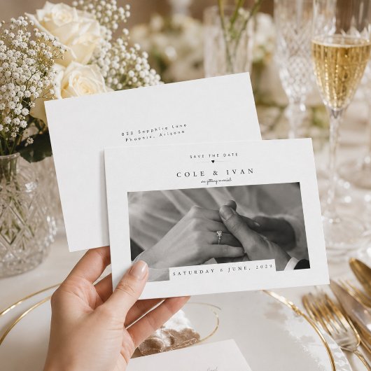 Elegante Foto-Save-the-Date-Karte Vorlage