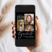 Elegante Foto Script Black Graduation Party Einladung