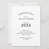 Elegante Foto Script Overlay Graduation Party 2024 Einladung (Rückseite)