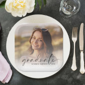 Elegante Foto Script Overlay Graduation Party Pappteller