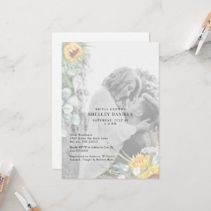 Elegante Foto-Sonnenblumen-Blumen-Braut-Shower Einladung