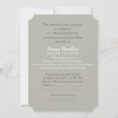 Elegante Foto-Template-Gedenkfeier Einladung (Rückseite)