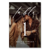 Elegante Foto Tischnummer Card (Vorderseite)