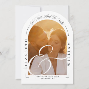 Elegante Foto-Torbogen-Kalligrafie-Hochzeit Einladung