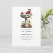 Elegante Foto- und QR-Code-Gartenhochzeit Einladung (Stehend Vorderseite)