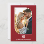Elegante Foto- und QR-Code-Gartenhochzeit Einladung (Rückseite)