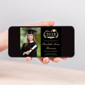 Elegante Foto Uni Black Graduation Party Einladung