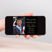 Elegante Foto Uni Black Graduation Party Einladung