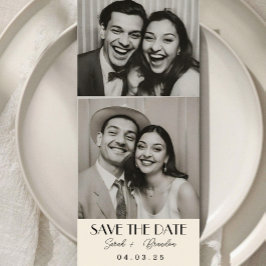 Elegante Fotobooth Typografy Qrcode Save the Date Einladung