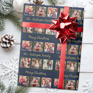Elegante Fotocollage Benutzerdefinierte Frohe Weih Geschenkpapier