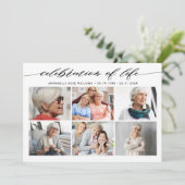 Elegante Fotocollage-Feier zum Lebensgedanken Einladung (Stehend Vorderseite)