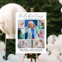Elegante Fotocollage Gedenkfeier Beerdigung Tribut