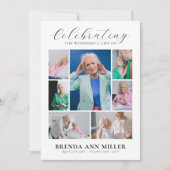 Elegante Fotocollage Gedenkfeier Beerdigung Tribut Dankeskarte (Vorderseite)