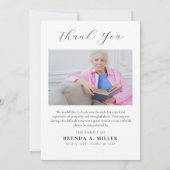 Elegante Fotocollage Gedenkfeier Beerdigung Tribut Dankeskarte (Rückseite)