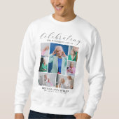 Elegante Fotocollage Gedenkfeier Beerdigung Tribut Sweatshirt (Vorderseite)