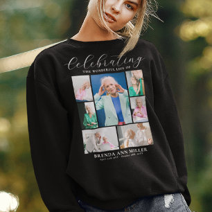 Elegante Fotocollage Gedenkfeier Beerdigung Tribut Sweatshirt