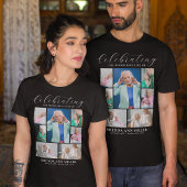 Elegante Fotocollage Gedenkfeier Beerdigung Tribut T-Shirt