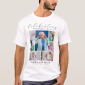 Elegante Fotocollage Gedenkfeier Beerdigung Tribut T-Shirt (Vorderseite)