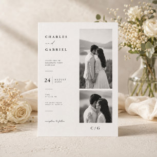 Elegante Fotocollage-Hochzeitseinladung. Einladung