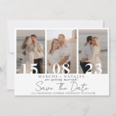 Elegante Fotocollage Save the Date Hochzeit Einladung (Vorderseite)