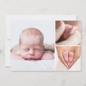 Elegante FotoCollage Signature Script Taufe Dankeskarte (Rückseite)