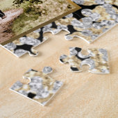 Elegante FotoCollage Silver Gold 50 Jahre Jubiläum Puzzle (Seite)