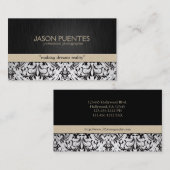 Elegante Fotograf-Damast-Visitenkarten Visitenkarte (Vorne/Hinten)