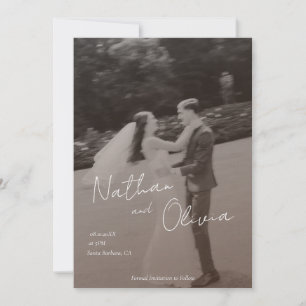 Elegante Fotografie-Hochzeitseinladung Einladung