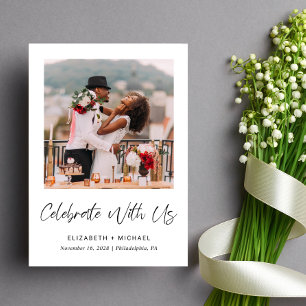 Elegante Fotografie Hochzeitsempfangs-Einladung Ankündigung
