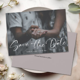 Elegante Fotohochzeitsschrift Save The Date