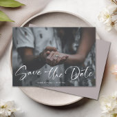Elegante Fotohochzeitsschrift Save The Date