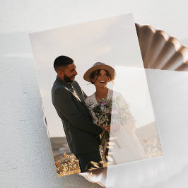 Elegante Fotokarte für Vellum Hochzeitseinladungen Einladung
