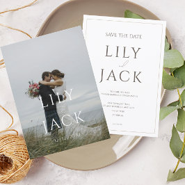 Elegante Fotokarte mit moderner Typografie Einladung