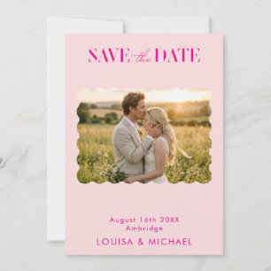 Elegante Fotokarte zur Hochzeinseinladung Blush Pi Einladung