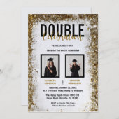 Elegante Fotos für Doppel-Feier Einladung (Vorne/Hinten)