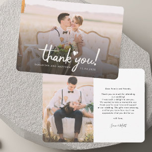 Elegante Fotos handgeschriebene Hochzeit Vielen Da Mitteilungskarte