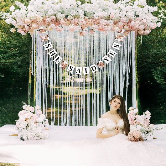 Elegante Fotos sagte sie Yes Brautparty Wimpelkette