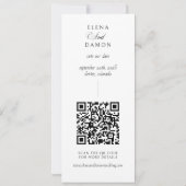 Elegante Fotostreifen-Kalligrafie mit QR-Code Save The Date (Rückseite)