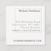 Elegante Fotovorlage Moderne Hochzeitsfotografen Quadratische Visitenkarte (Rückseite)