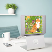 Elegante Fox Tile Mural Dekoration für 4" Tiles Aufkleber (Laptop auf Schreibtisch)