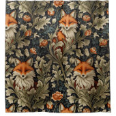 Elegante Foxes William Morris Inspiriert Muster Duschvorhang (Vorderseite)