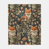 Elegante Foxes William Morris Inspiriert Muster Fleecedecke (Vorderseite)